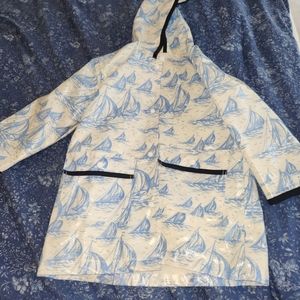 TBBC blue ⛵️ boys SAILBOAT raincoat toile lined 3T